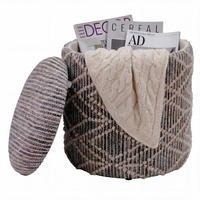 HOCKER Textil Grau  - Grau, Design, Textil (40/45/40cm) - Livetastic