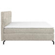 BOXSPRINGBETT 160/200 cm,  in Beige, Topper, H2 + H2 = mittel  - Beige/Schwarz, Design, Textil/Metall (160/200cm) - Esposa