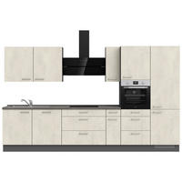 KÜCHENBLOCK 360 cm   in Weiß, Schieferfarben  - Schieferfarben/Edelstahlfarben, MODERN, Holzwerkstoff/Metall (360cm) - Nobilia