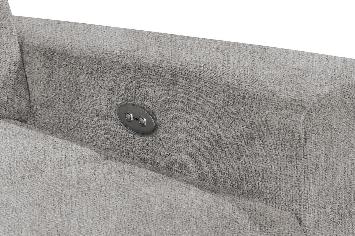 ECKSOFA Chenille Grau  - Kaschmir/Grau, Design, Kunststoff/Textil (182/328cm) - MID.YOU