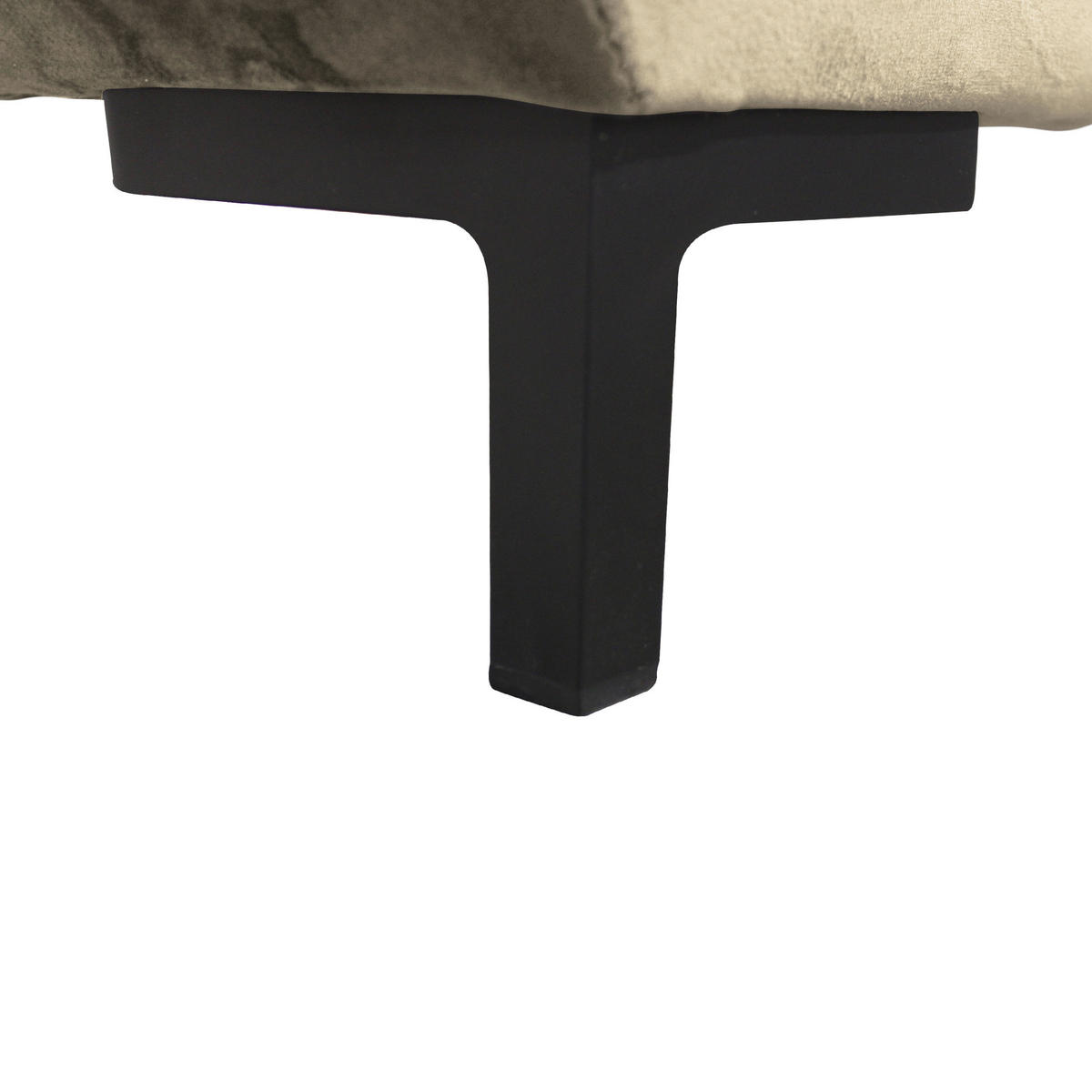 ECKSCHLAFSOFA Velours Beige  - Beige/Schwarz, Design, Textil/Metall (187/277cm) - Livetastic
