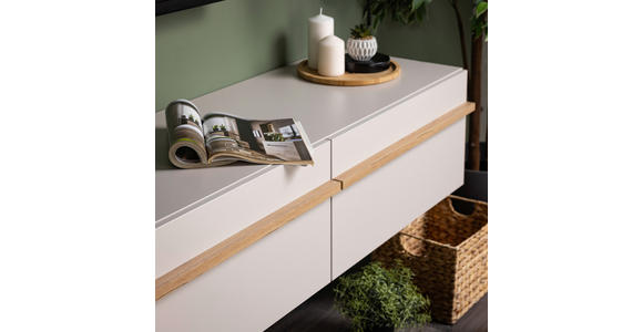 HÄNGELOWBOARD Kaschmir, Eiche Artisan  - Kaschmir/Eiche Artisan, Basics, Holzwerkstoff (192/32/41,5cm) - Carryhome