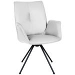 ARMLEHNSTUHL  Beinauswahl, Lederauswahl, Sitzfläche 360° drehbar  Echtleder  - Schwarz/Weiß, Design, Leder/Metall (65/91/63cm) - Dieter Knoll