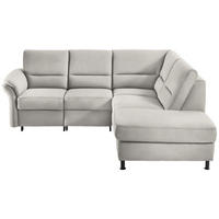 ECKSOFA in Flachgewebe Hellgrau  227/203 cm  - Hellgrau/Schwarz, MODERN, Textil/Metall (227/203cm) - Beldomo System