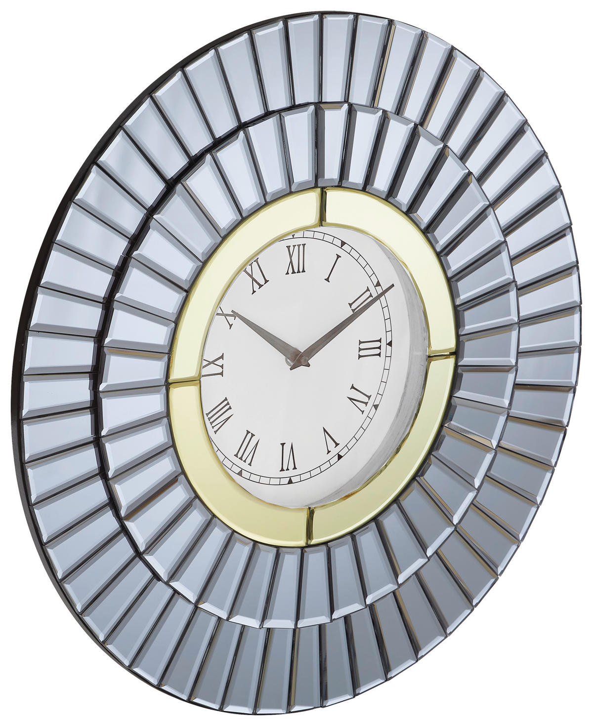 ZIDNI SAT   50/50/4,8 cm       - bijela/siva, Lifestyle, staklo/drvni materijal (50/50/4,8cm) - Xora