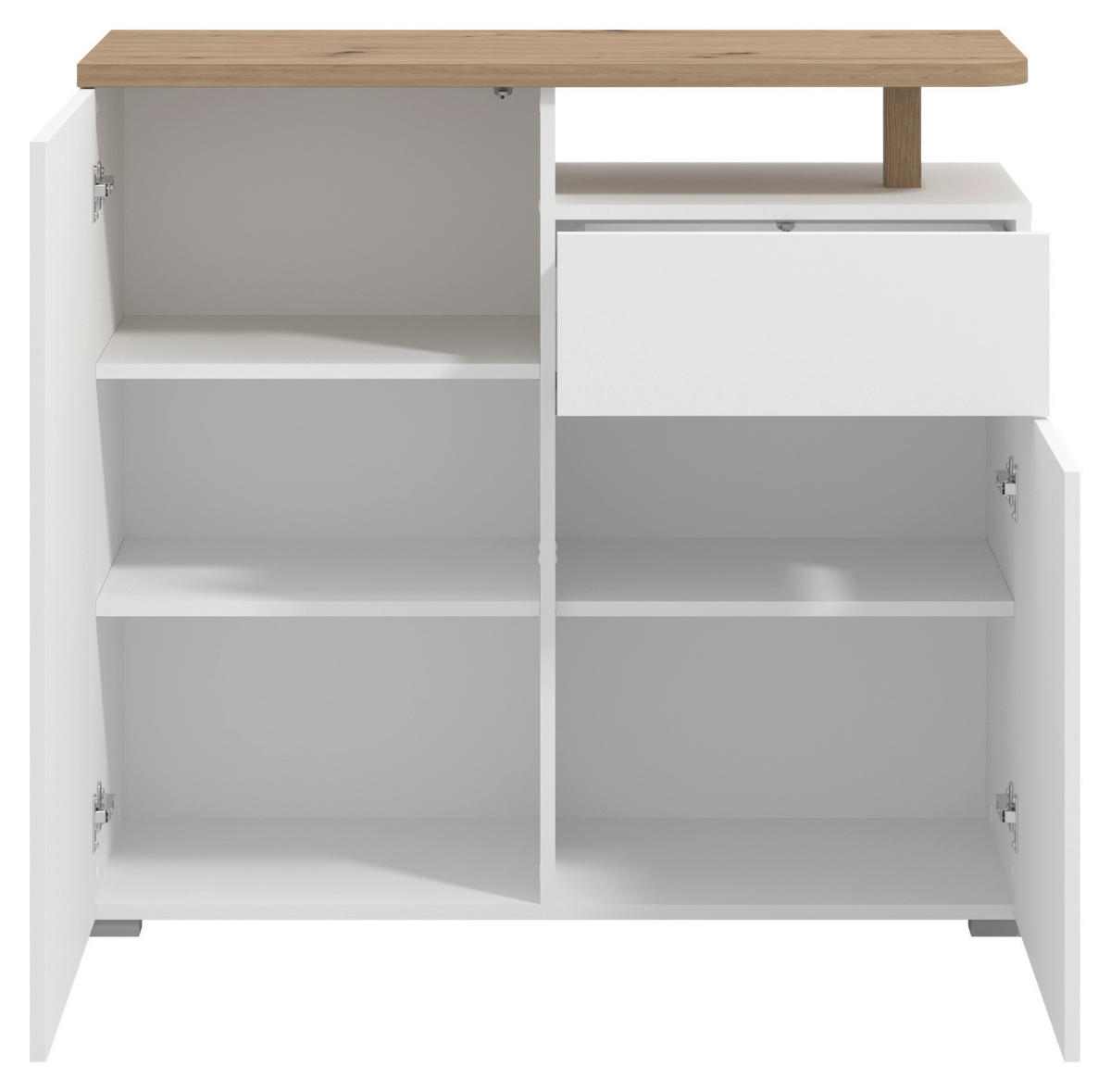 KOMMODE  in 102,5/94/40 cm  - Weiß/Eiche Artisan, Basics, Holzwerkstoff/Kunststoff (102,5/94/40cm) - Carryhome