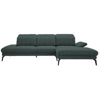 ECKSOFA  in Webstoff Grau, Grün  289/180 cm  - Schwarz/Grau, Design, Textil/Metall (289/180cm) - Stylife