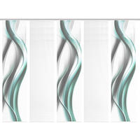 FLÄCHENVORHANG  5 Stück  blickdicht  60/260 cm   - Weiß/Grau, Design, Textil (60/260cm)