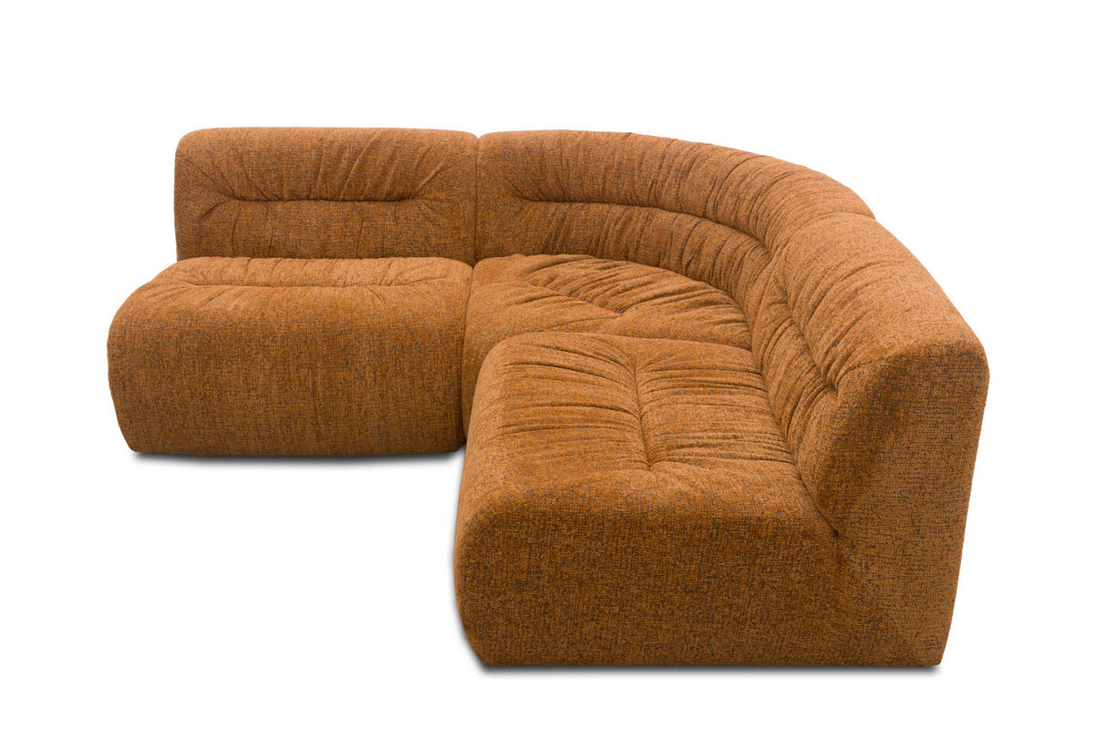 ECKSOFA 800 027 Kupferfarben Chenille Rücken echt  - Schwarz/Kupferfarben, MODERN, Kunststoff/Textil (214/214cm) - Livetastic