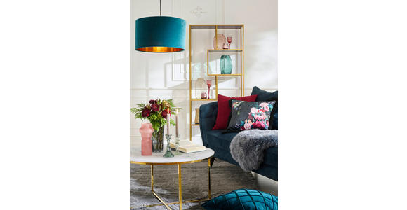 COUCHTISCH in Metall, Glas 80/80/45 cm - Goldfarben/Weiß, Trend, Glas/Metall (80/80/45cm) - Ambia Home