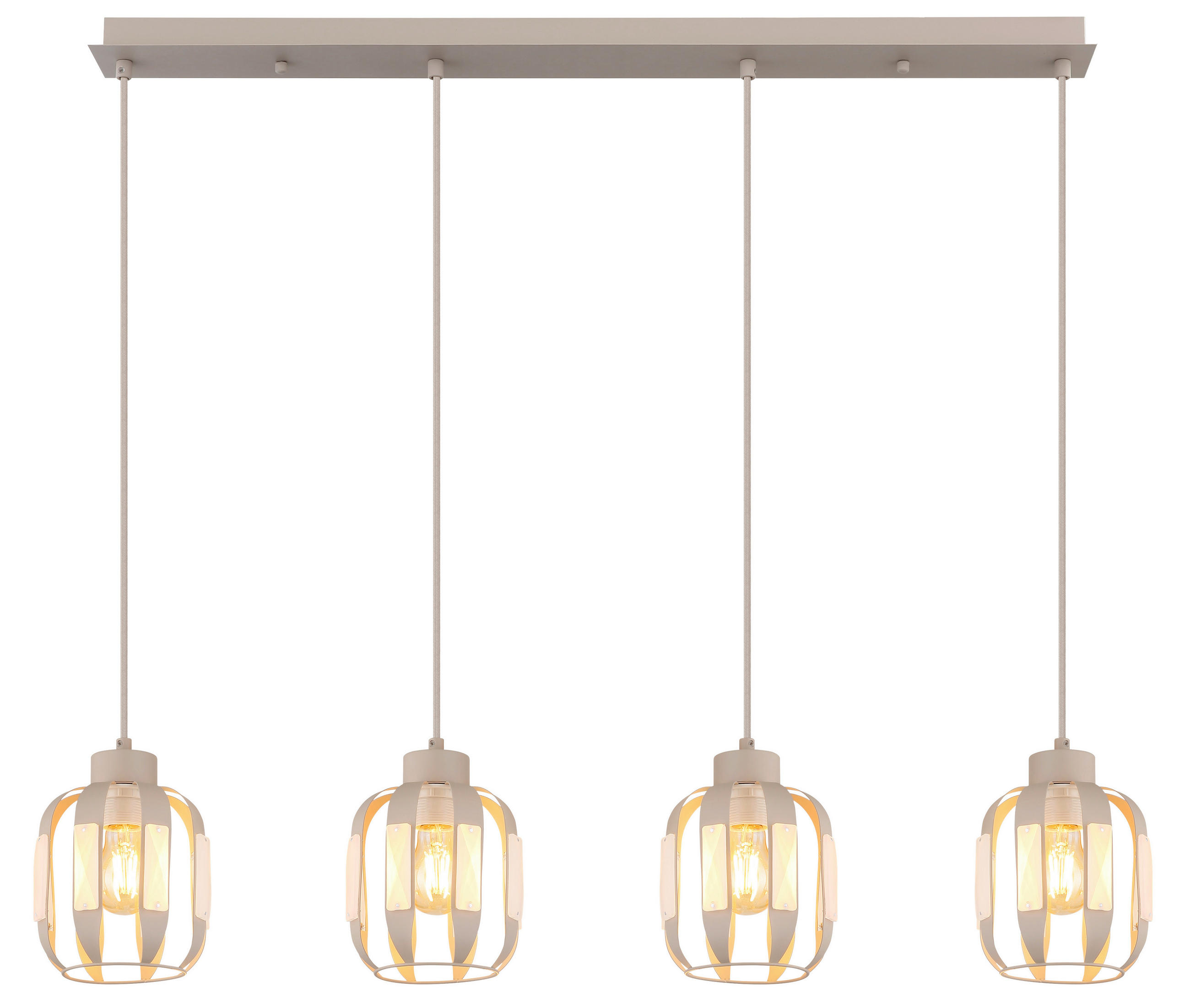 HÄNGELEUCHTE Arlen 100/16/120 cm   - Sandfarben/Beige, Design, Glas/Textil (100/16/120cm) - Globo