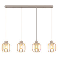 HÄNGELEUCHTE Arlen 100/16/120 cm   - Sandfarben/Beige, Design, Glas/Textil (100/16/120cm) - Globo