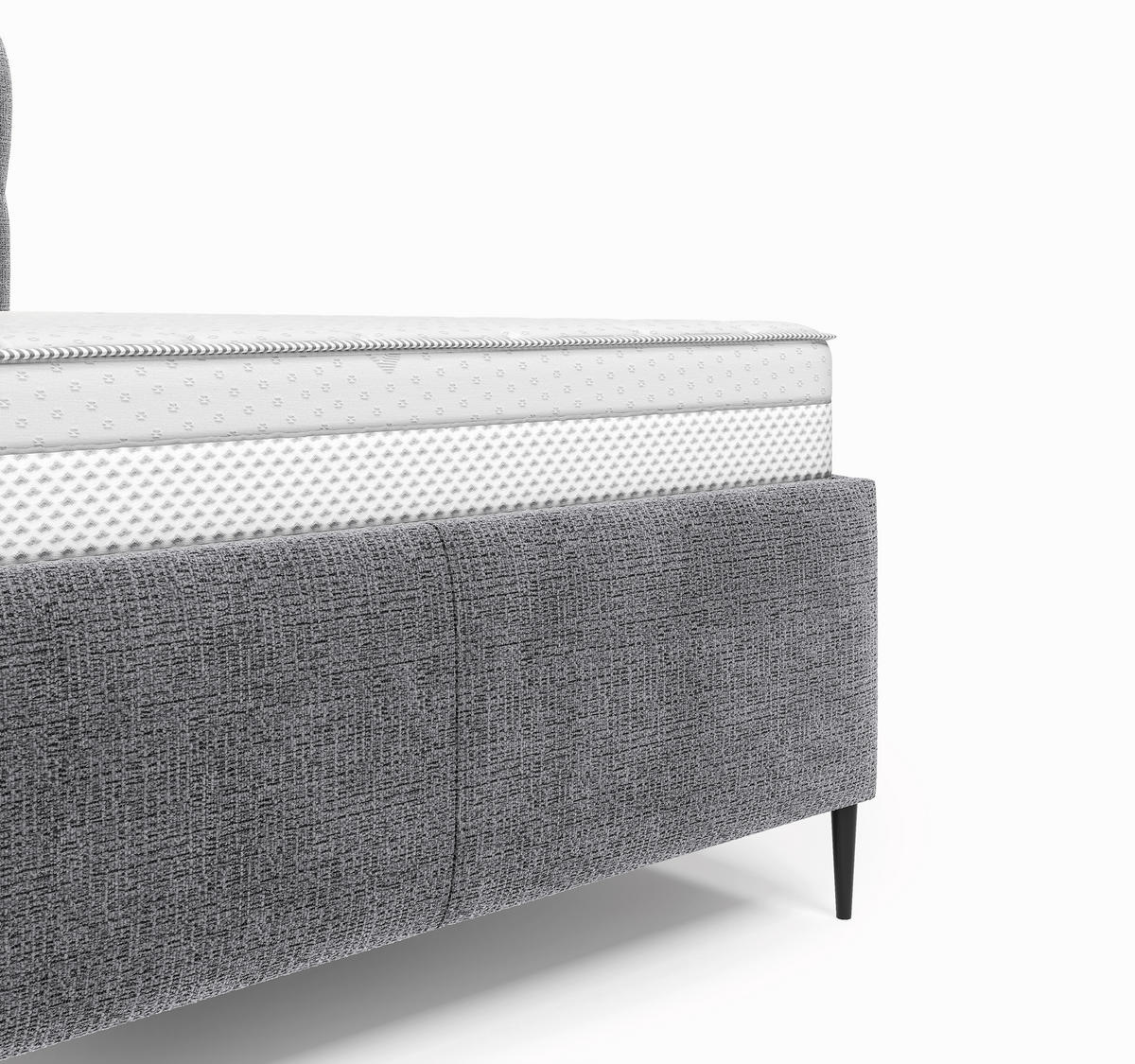 POLSTERBETT 180/200 cm,  in Anthrazit, gepolstertes Kopfteil, Lattenrost,  - Anthrazit/Schwarz, Design, Holz/Textil (180/200cm) - Boxxx