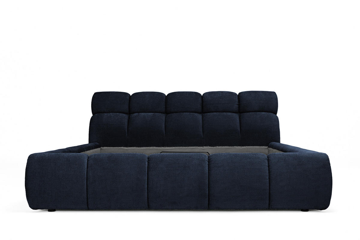 POLSTERBETT Lattenrost, Bettkasten 180/200 cm  in Dunkelblau  - Schwarz/Dunkelblau, Design, Holz/Kunststoff (180/200cm) - Esposa