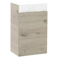 SCHUHSCHRANK  in 64/106/42,6 cm  - Weiss/Eichefarben, Natur, Glas/Holz (64/106/42,6cm) - Voglauer