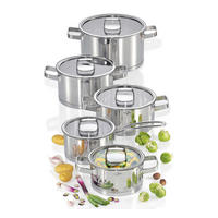 KOCHTOPFSET SAN REMO 5-teilig  - Edelstahlfarben, Basics, Metall (26/31/47cm) - KÜCHENPROFI