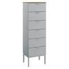 KOMMODE 40/138/42 cm  in Grau, Eichefarben  - Eichefarben/Alufarben, Trend, Holzwerkstoff/Kunststoff (40/138/42cm) - Stylife