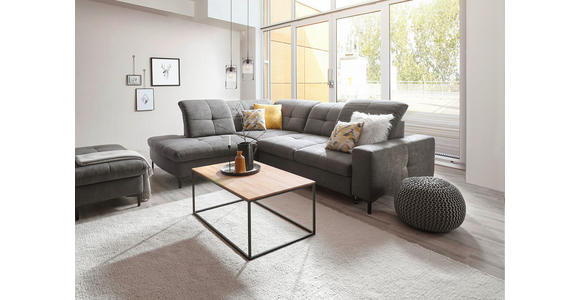 ECKSOFA  in Chenille Grau  240/308 cm  - Schwarz/Grau, Design, Textil/Metall (240/308cm) - Xora