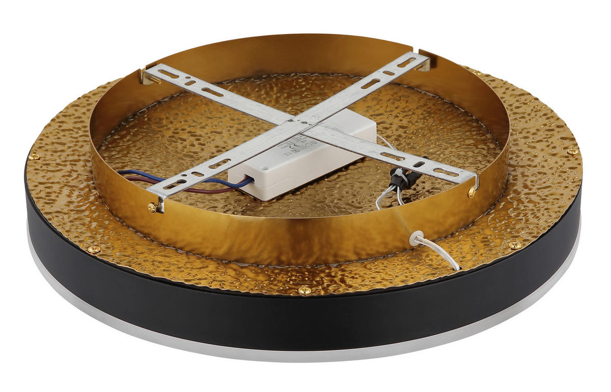 LED-DECKENLEUCHTE HEDI 40/8 cm   - Goldfarben/Schwarz, Design, Kunststoff/Metall (40/8cm) - Globo