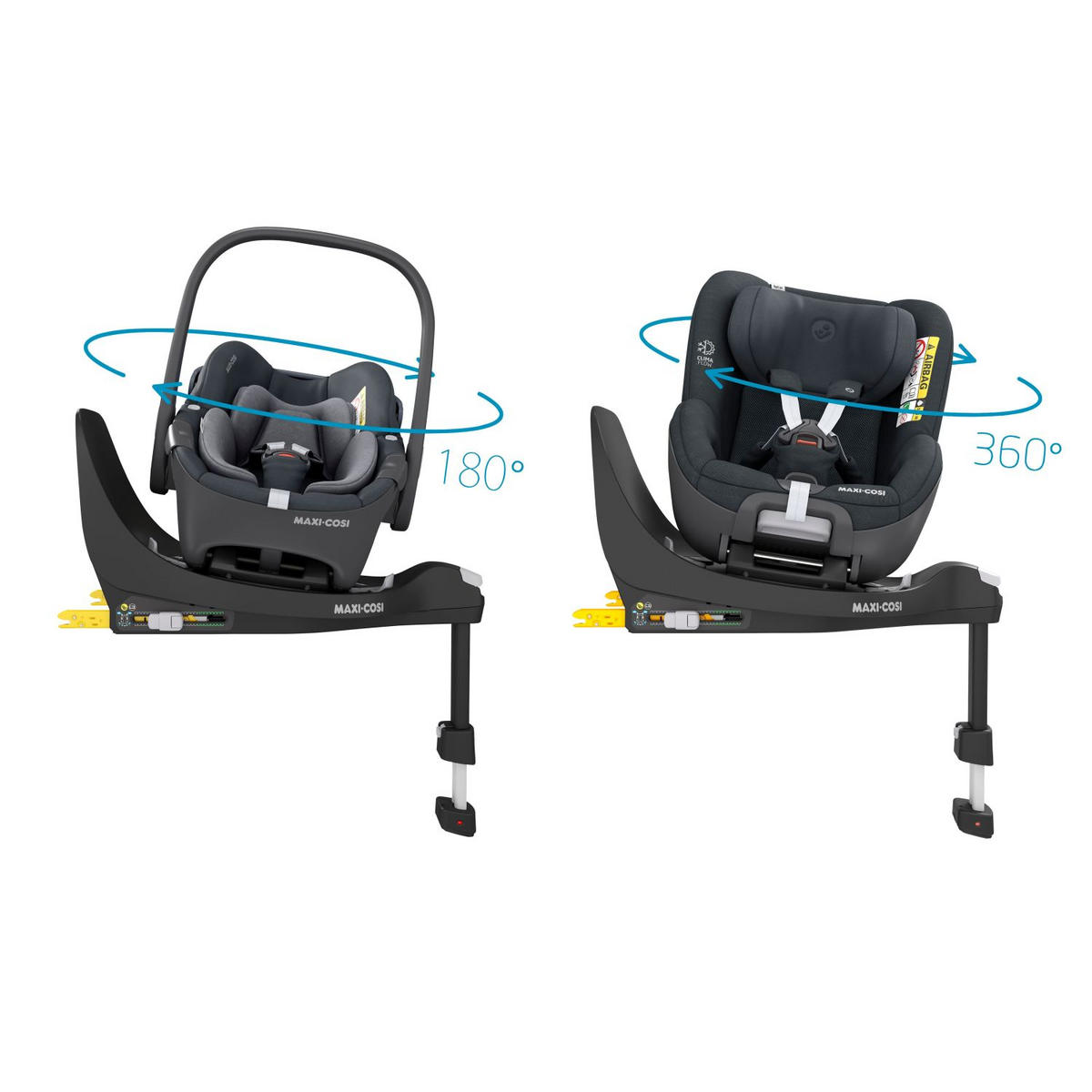ISOFIXSTATION Base 360  - Schwarz, Basics, Kunststoff (40/70/45cm) - Maxi-Cosi