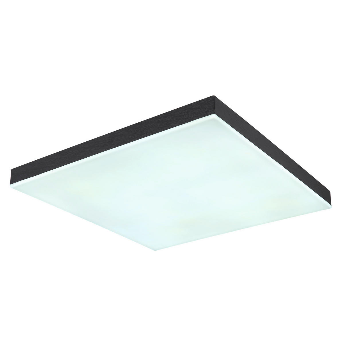 STROPNÉ LED SVIETIDLO, 45/45/6,5 cm - čierna/biela, Basics, kov/plast (45/45/6,5cm) - Globo