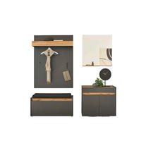 GARDEROBE 5-teilig  in 190/200/40 cm  - Anthrazit/Eiche Wotan, Design, Glas/Holzwerkstoff (190/200/40cm) - Modante