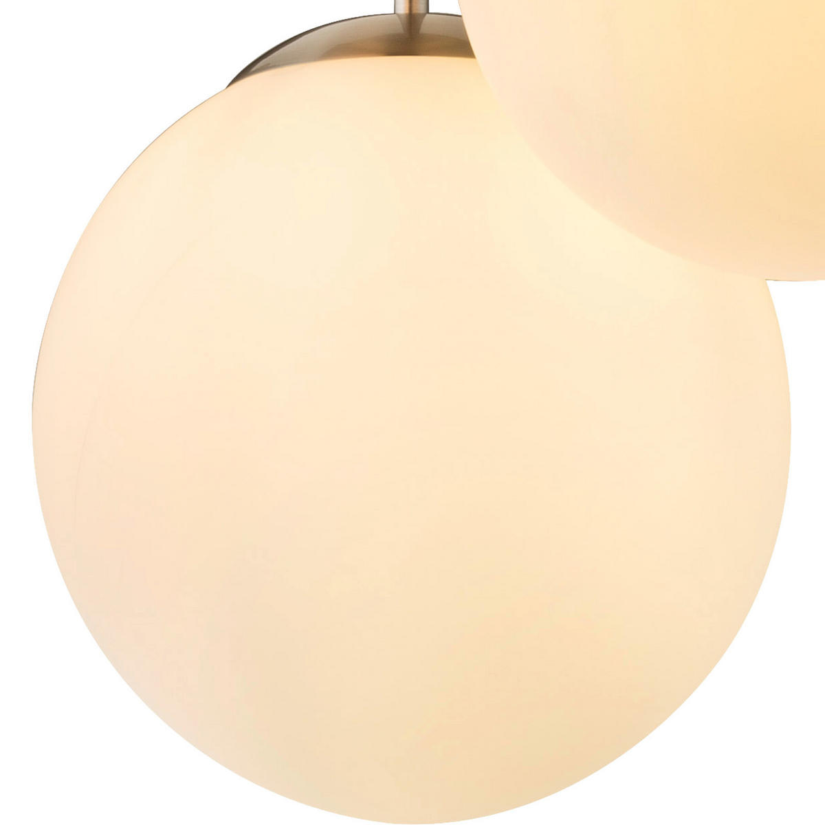 DECKENLEUCHTE  47/44 cm    - Weiss/Nickelfarben, Basics, Glas/Metall (47/44cm) - Globo