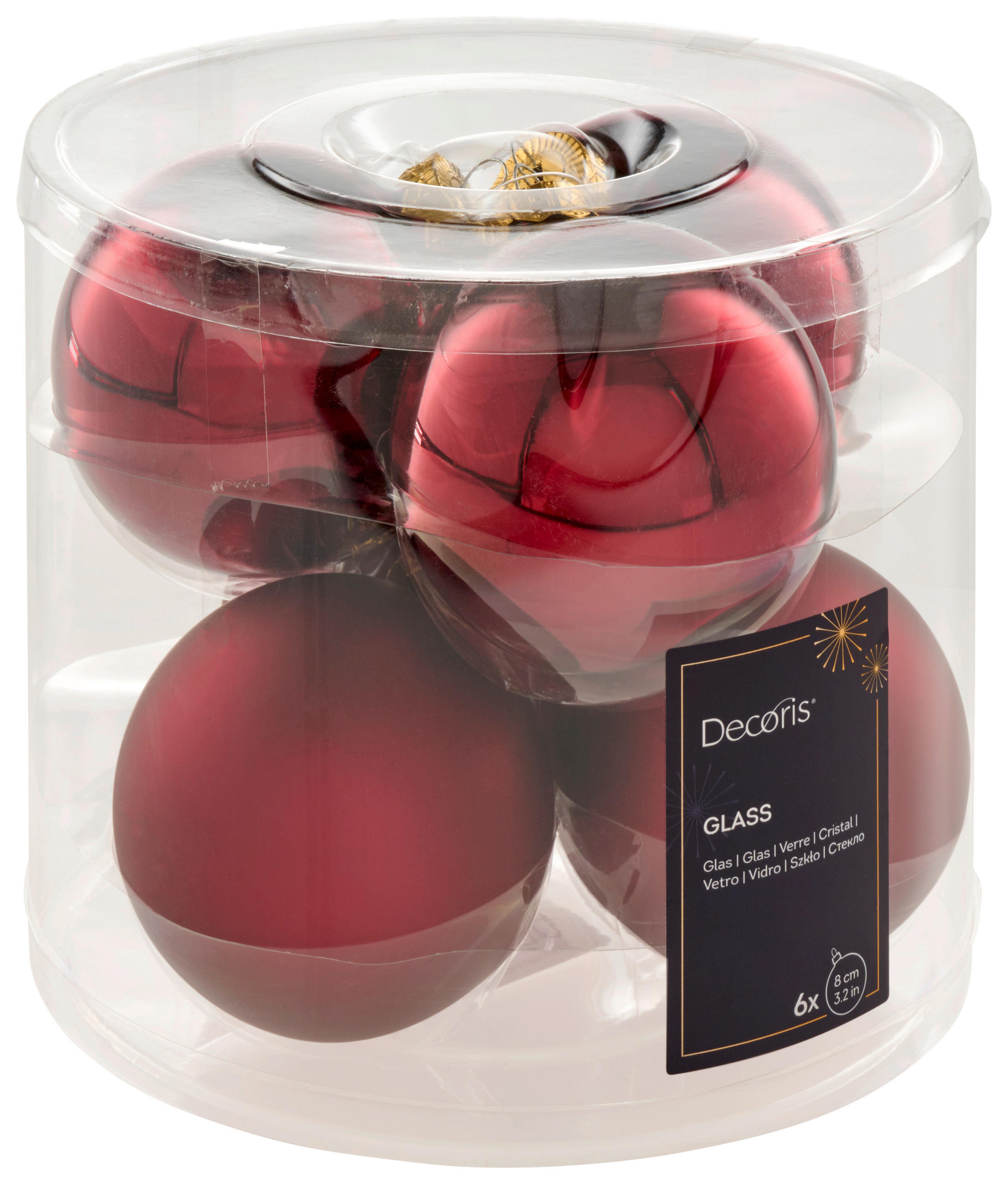 CHRISTBAUMKUGEL-SET 8 cm 6-teilig  - KONVENTIONELL, Glas (8cm)