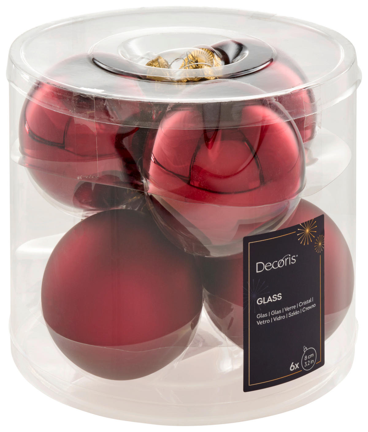 CHRISTBAUMKUGEL-SET 8 cm 6-teilig  - KONVENTIONELL, Glas (8cm)