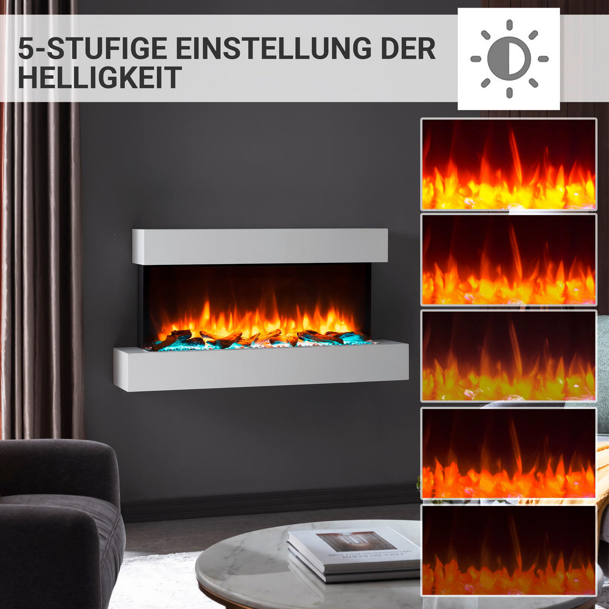 ELEKTROKAMIN - Weiß, Basics, Holzwerkstoff/Metall (110/57/25cm)