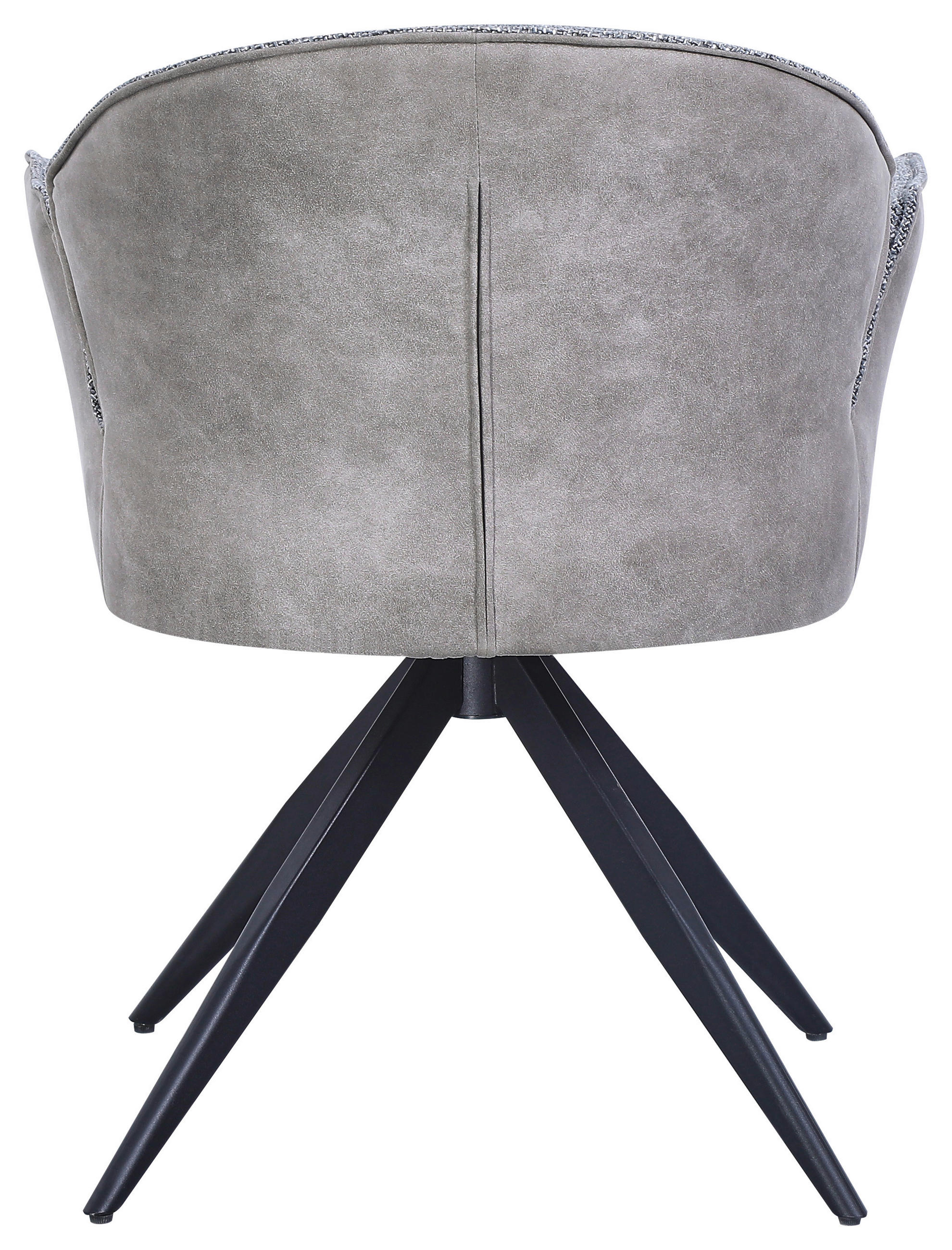 ARMLEHNSTUHL  in Eisen Mikrofaser, Leinenoptik  - Schwarz/Grau, MODERN, Textil/Metall (61/81/60cm) - MID.YOU