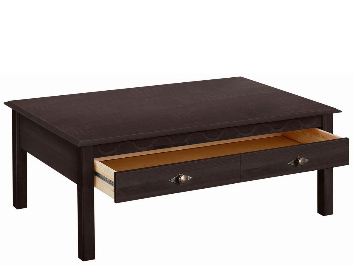 COUCHTISCH LYON Kiefer rechteckig Braun  - Messingfarben/Braun, Design, Holz/Metall (110/42/70cm) - Livetastic