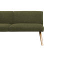 SITZBANK 160/85/69 cm Webstoff Grün Eiche vollmassiv  - Eichefarben/Grün, KONVENTIONELL, Holz/Textil (160/85/69cm) - Linea Natura