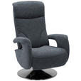RELAXSESSEL Chenille, Mikrofaser Relaxfunktion, Kopfteilverstellung    - Chromfarben/Dunkelblau, Design, Textil/Metall (71/110/83cm) - Dieter Knoll
