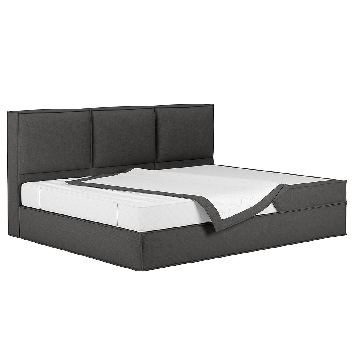 BOXSPRINGBETT 270/200 cm  in Anthrazit  - Anthrazit, Design, Textil (270/200cm) - home24