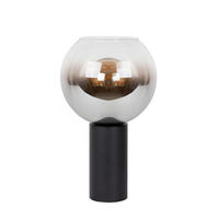 TISCHLEUCHTE Marius 20/20/32.5 cm  - Hellgrau/Schwarz, Design, Glas/Metall (20/20/32.5cm) - Lucide