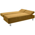 SCHLAFSOFA Flachgewebe Senfgelb  - Chromfarben/Senfgelb, Design, Holz/Textil (205/77-93/99cm) - Novel