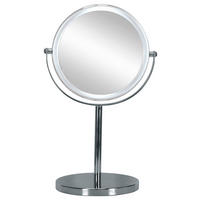 SCHMINKSPIEGEL Chromfarben  - Chromfarben/Weiß, Design, Glas/Kunststoff (15,3cm) - Kleine Wolke