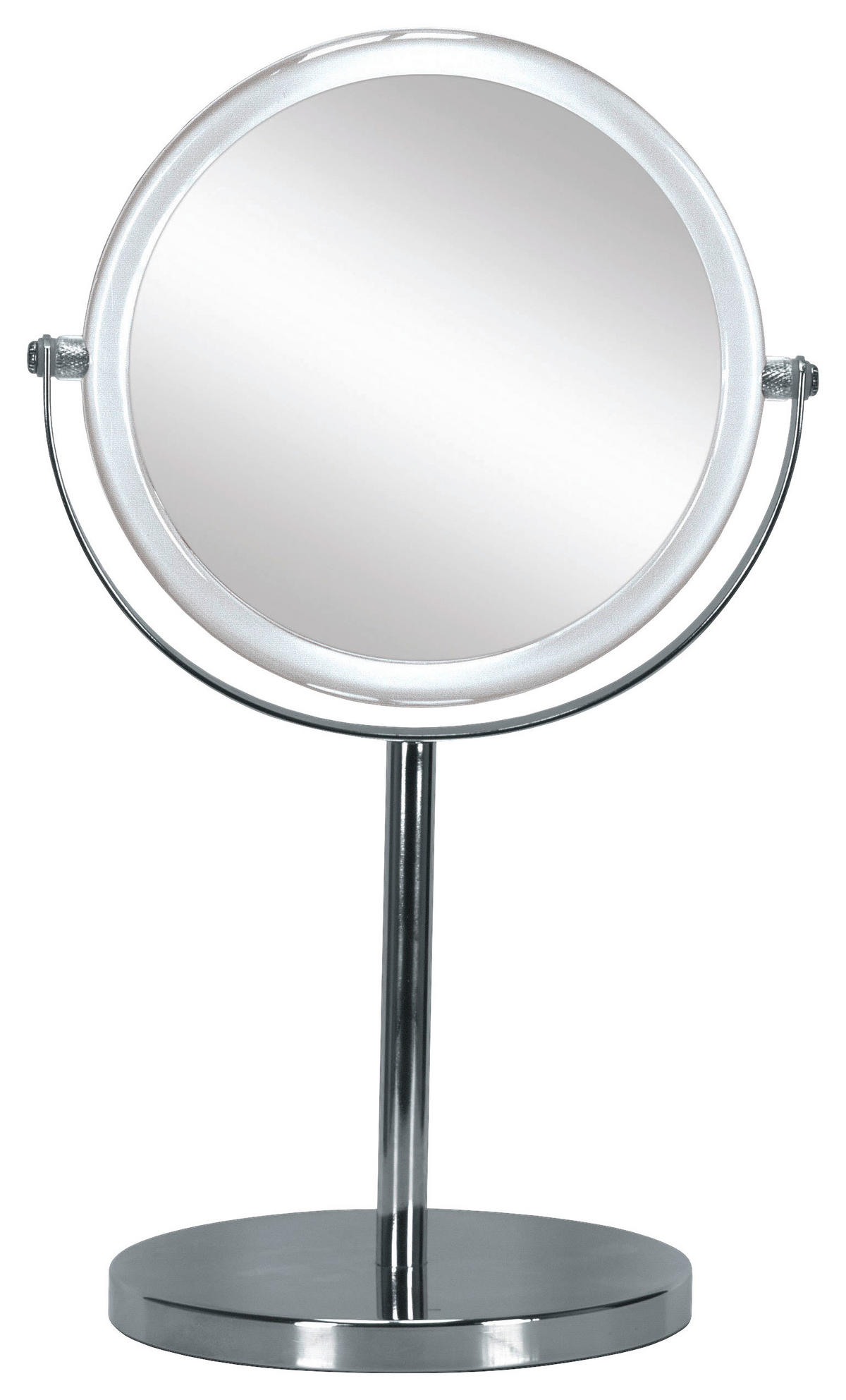 SCHMINKSPIEGEL Chromfarben  - Chromfarben/Weiß, Design, Glas/Kunststoff (15,3cm) - Kleine Wolke