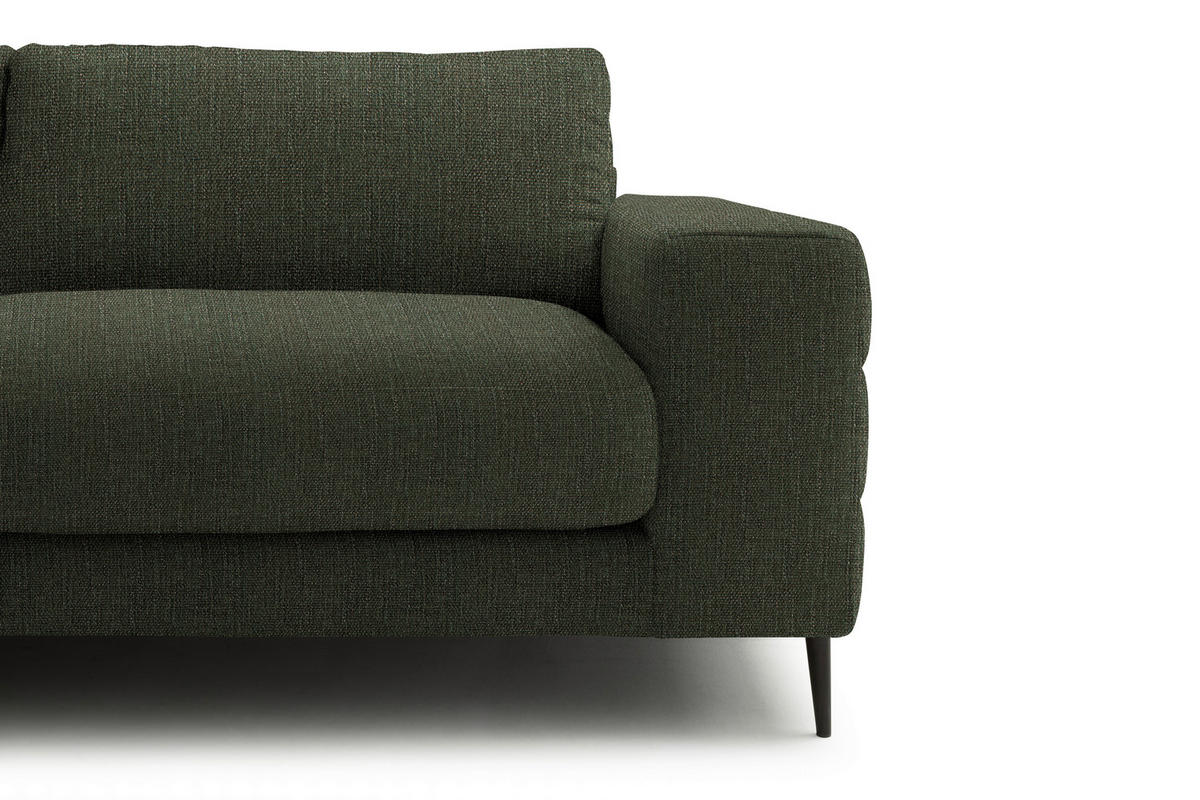 ECKSOFA in Flachgewebe Dunkelgrün  - Dunkelgrün/Schwarz, Design, Textil/Metall (177/253cm) - Dieter Knoll