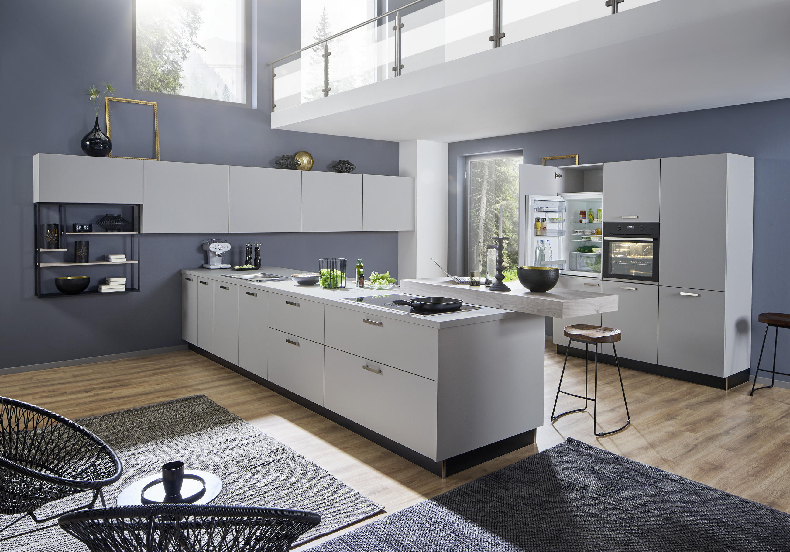 EINBAUKÜCHE DK001  - Grau, Design - Dieter Knoll
