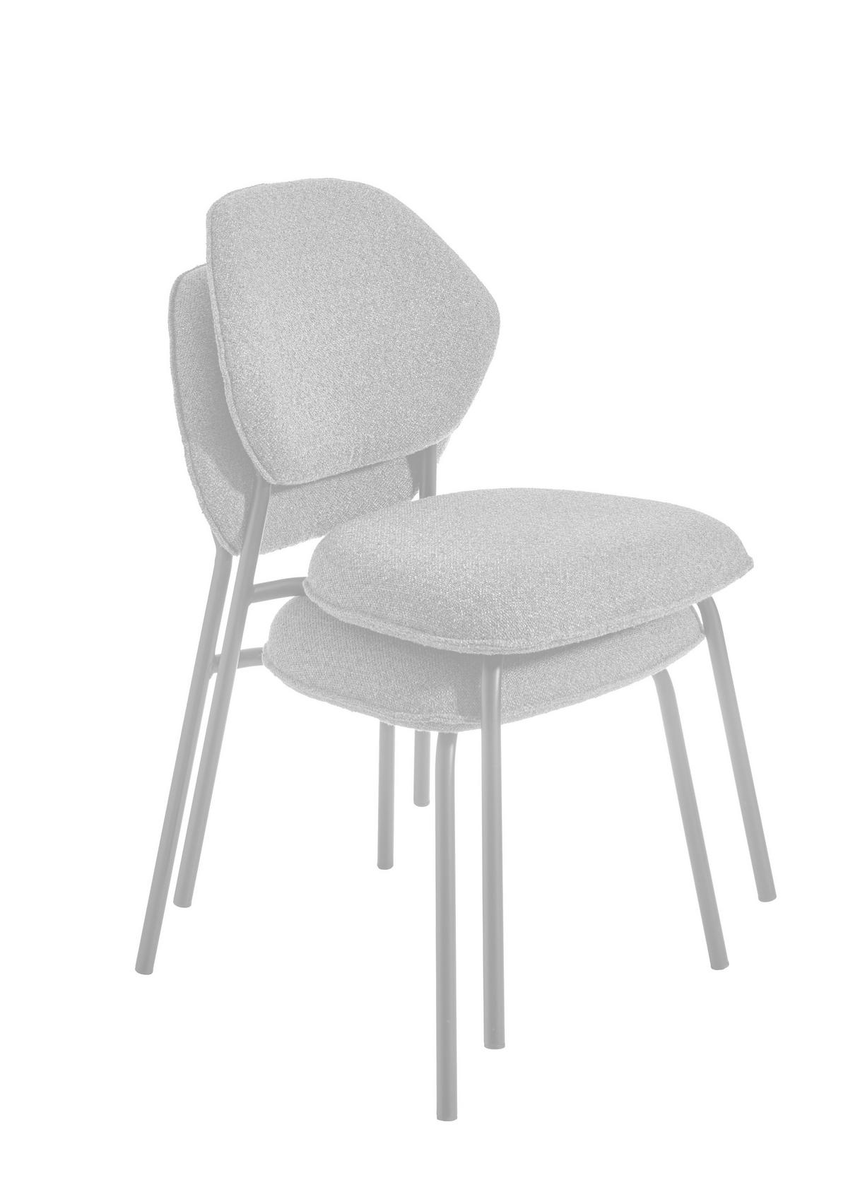 STUHL-SET 2 Stück  in Edelstahl Lederlook (vegan)  - Cognac/Schwarz, Basics, Textil/Metall (51/85/63cm) - Celina Home