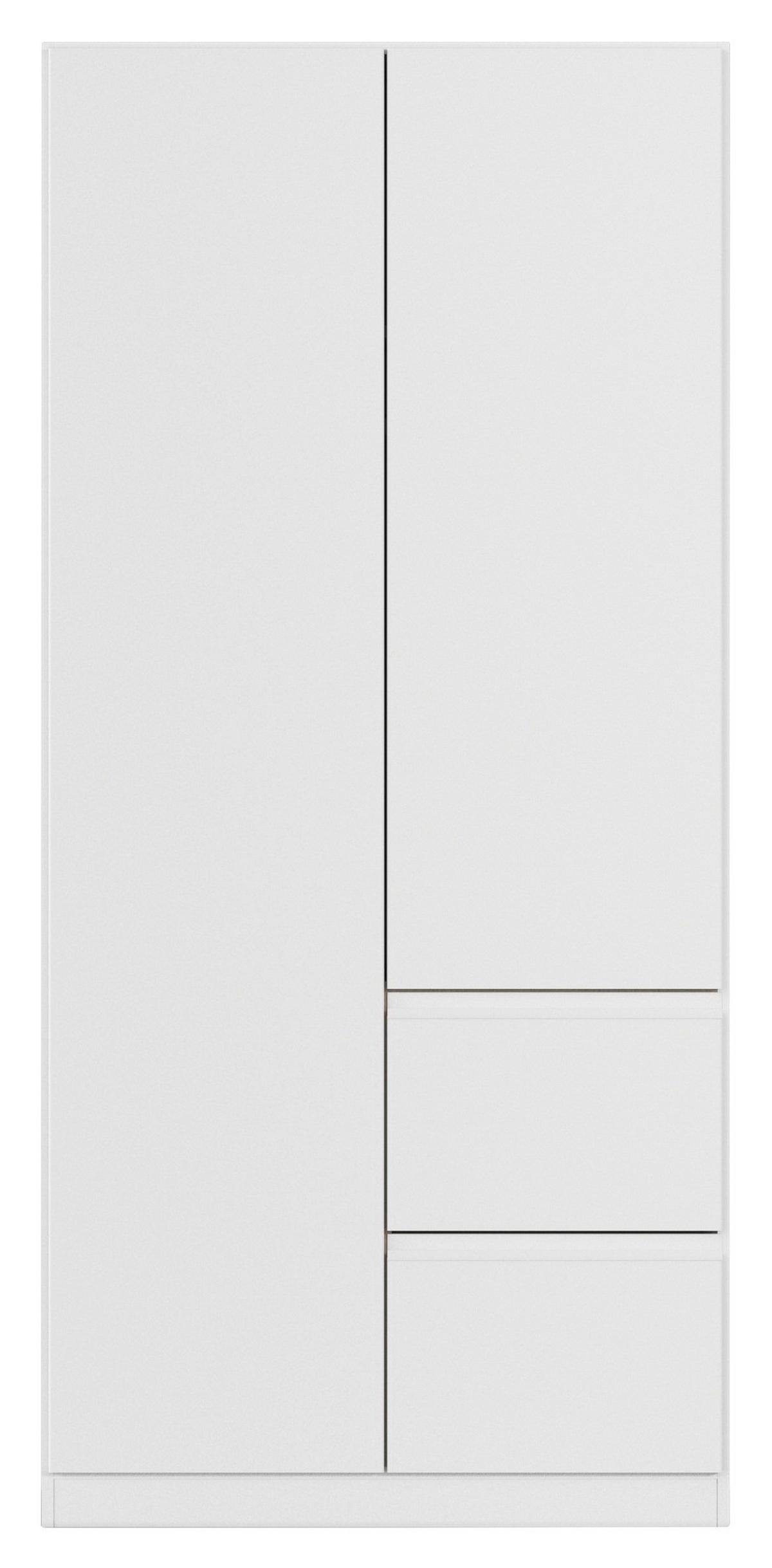 GARDEROB MED GÅNGJÄRN 91/197/54 cm 2-dörrar - vit, Modern, trämaterial (91/197/54cm) - Rauch Möbel