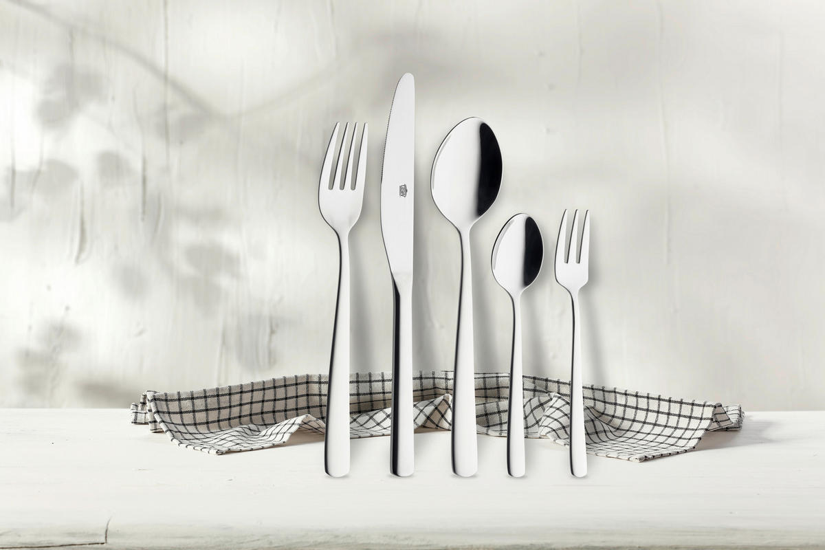 BESTECKSET BESTECK 30-teilig Edelstahl  - Edelstahlfarben, Basics, Metall - GSW