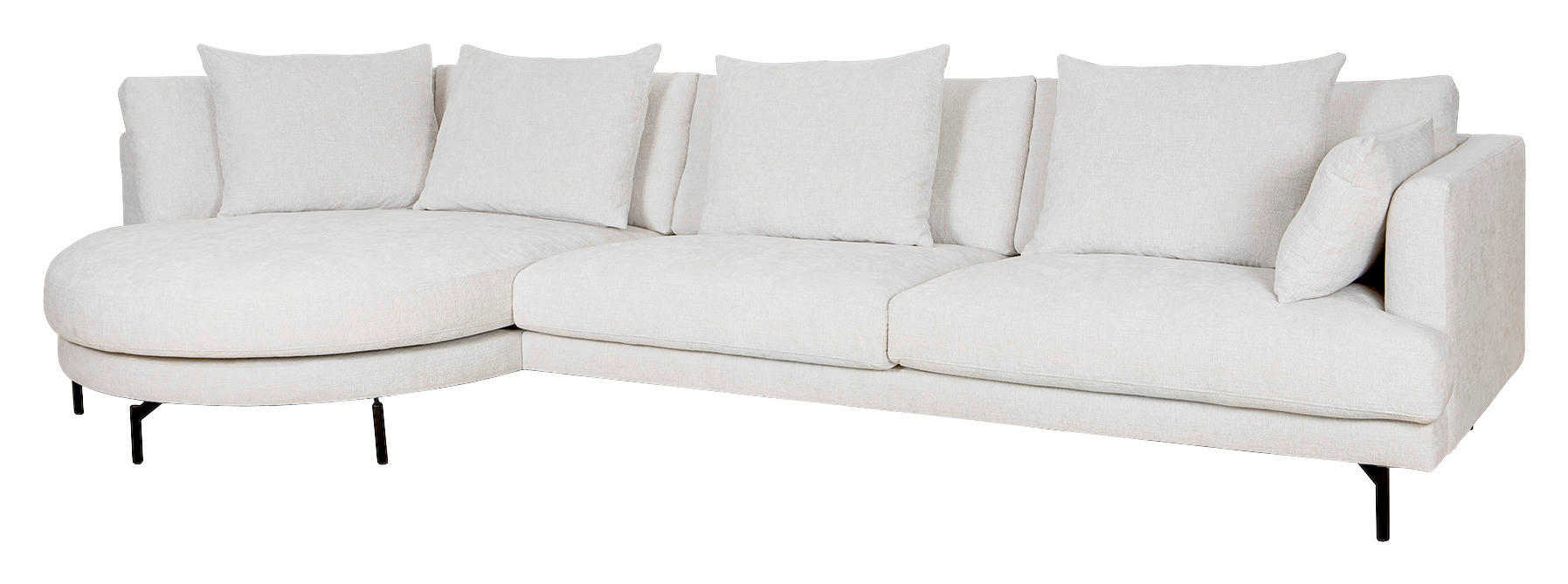 SOFFA i cremefärgad, svart  - svart/cremefärgad, Basics, metall/trä (340/85/100/165cm) - Johann Jakob