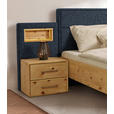 BETT 180/200 cm  in Zirbelkieferfarben, Dunkelblau  - Zirbelkieferfarben/Dunkelblau, Natur, Holz/Textil (180/200cm) - Valnatura