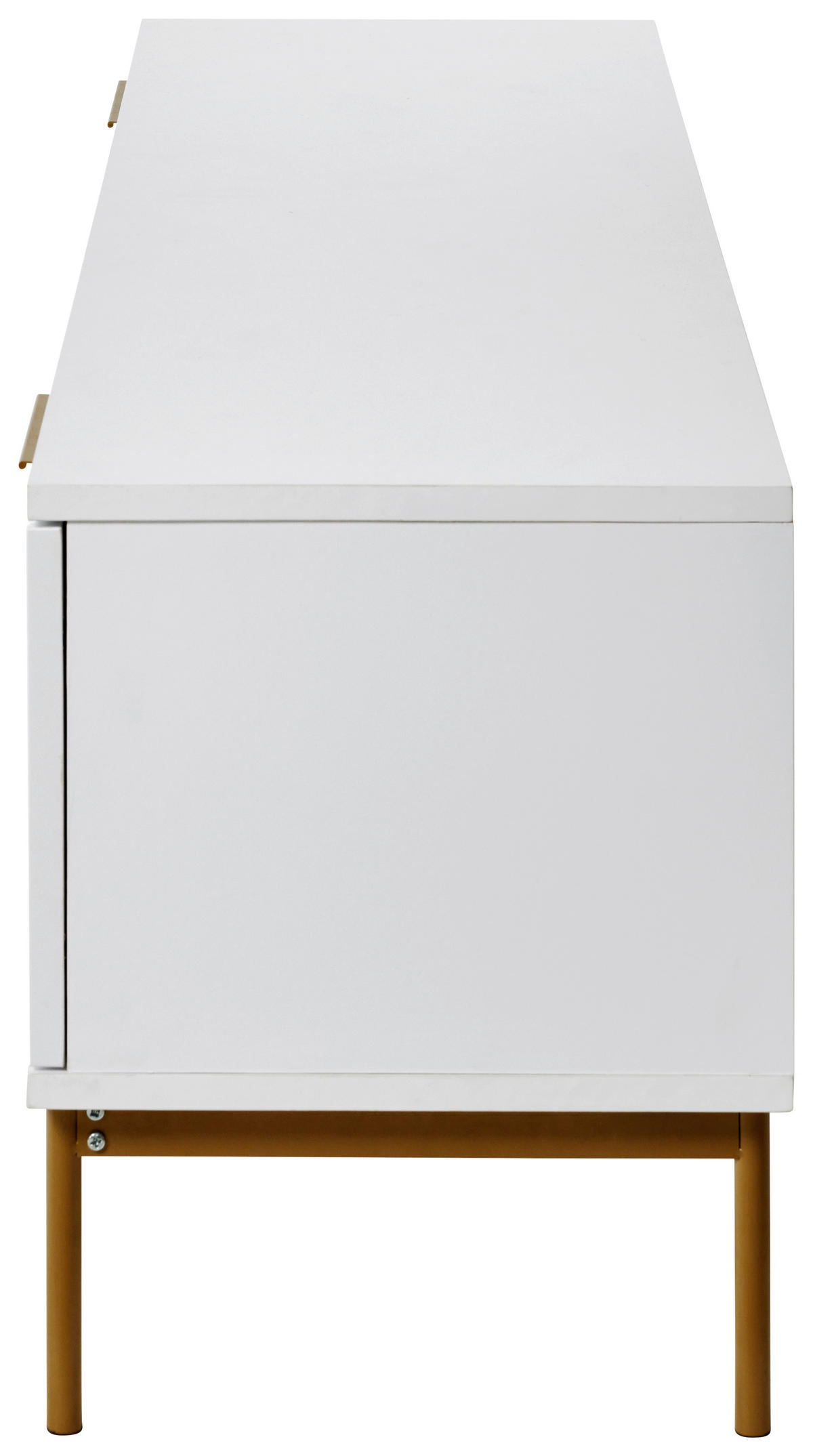 LOWBOARD  in 140/50/50 cm  - Weiss/Goldfarben, Modern, Holzwerkstoff/Metall (140/50/50cm) - Livetastic