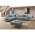 ECKSOFA  in Leinwand Hellblau  271/318 cm  - Schwarz/Hellblau, Design, Textil/Metall (271/318cm) - Belluti