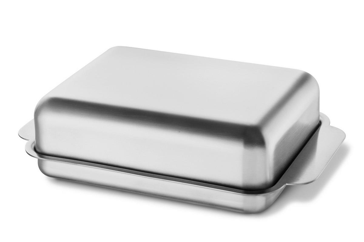 BUTTERDOSE Metall Bevo  - Edelstahlfarben, KONVENTIONELL, Metall (16/10,5cm) - Zack