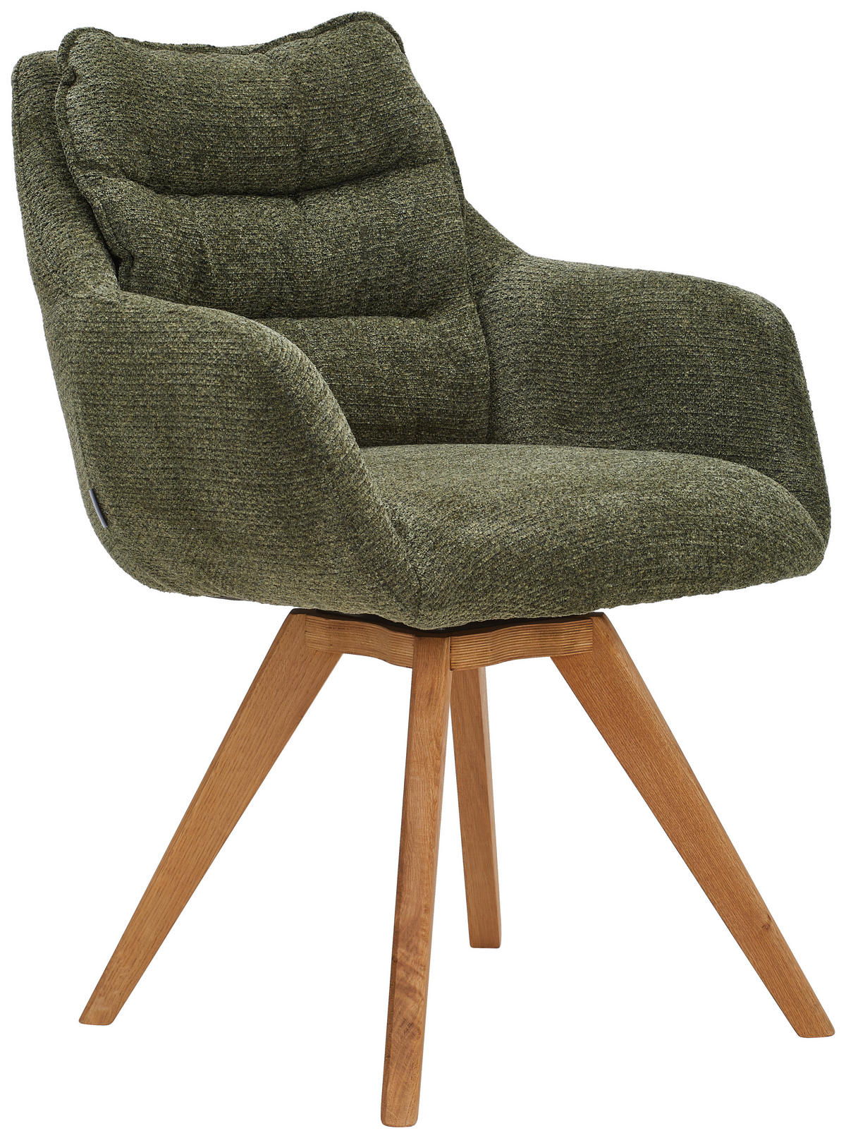 ARMLEHNSTUHL  in Chenille  - Eichefarben/Grün, KONVENTIONELL, Holz/Textil (59/86/69,5cm) - Linea Natura